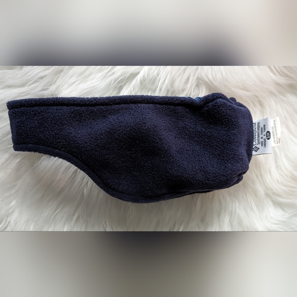 EUC Columbia blue nylon water resistant outer & warm navy fleece inner ear muff - Picture 5 of 8